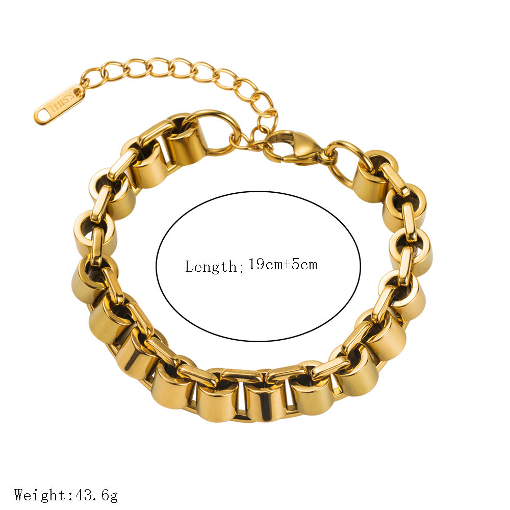 Wholesale gold titanium steel bracelet hip hop stainless steel bracelet